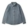 Camisa de mezclilla de manga larga para hombre para primavera, camisa retro holgada de talla grande, chaqueta casual versátil de moda para hombre para primavera y otoño