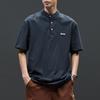 Camisa Polo de Algodão Rústico Masculina Camiseta de Manga Curta Masculina Verão Solta Tamanho Grande Marca Tendência 24 Nova Camiseta Masculina Masculina