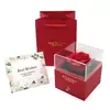 Suministro directo transfronterizo de una caja de regalo de doble apertura con forma de rosa para guardar anillos y collares, caja de regalo romántica para el Día de San Valentín al por mayor