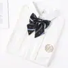 Pajarita Estilo Japonés para Estudiante JK Unisex Corbata Perezosa Pajarita Rayada Camisa Floral Uniforme Escolar Accesorio para Foto de Graduación