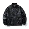 Jaqueta Curta Estilo Retro Americano Black Fleet com Lapelas, Nova Jaqueta de Motocicleta de Primavera, Top Impermeável Solto Tendência