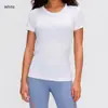 Traje de Yoga y Fitness Transpirable Transfronterizo Elástico Ajustado Adelgazante Camiseta de Manga Corta para Mujer S2067