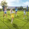 Red cruzada para voleibol de playa, juego de red portátil para bádminton y voleibol al aire libre, red de voleibol de playa de cuatro lados