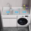 Miel Blanca Panal de Aluminio Lavadora Compañera Lavabo de Piedra de Cuarzo Artificial Gabinete Combinado para Lavadora Gabinete para Lavadora de Balcón 102