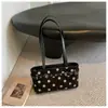 Nova Bolsa de Ombro Vintage de Camurça com Bolinhas para Mulheres Outono/Inverno 2026, Bolsa de Mão Retro para o Dia a Dia, Bolsa Baguete Versátil de Ombro