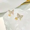 Moda simple versión coreana de aretes de perlas y circonitas para mujer, temperamento versátil de alta gama, aretes diarios para ir al trabajo al por mayor