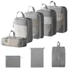 Set de 10 Bolsas de Almacenamiento de Viaje de Compresión Cuidadosamente Seleccionadas, Bolsa de Almacenamiento de Malla con Cordón para Empacar por Separado, Bolsa Organizadora para Equipaje, Maquillaje y Artículos de Tocador