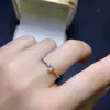Anillo de Morganita Natural, Piedra Suelta de Alta Claridad Tamaño 4*4mm, Exquisitamente Incrustado en Plata de Ley S925
