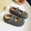 Sapatos Mary Jane de Ballet para Meninas 2026 Primavera e Outono Novos Leves de Salto Baixo com Sola Rasa Sapatos de Calçar Único para Combinar com Saias, Sapatos Pequenos de Couro