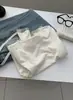 Estilo Outono e Inverno Malha Retrô Costurada Gola Redonda Veludo Fino Manga Longa Camiseta Básica para Mulheres com Elástico e Versátil Efeito Emagrecedor Ombro Direito Roupa Íntima