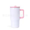 Nueva Taza Aislada de Acero Inoxidable de Doble Capa, Gran Capacidad, Vaso con Pajita de Color Sólido Simple, Taza Portátil para Coche para Exteriores, Personalizable