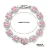 Pulseira de Açúcar Colorido Cruzado com Zircônia Incrustada em Cobre para Mulheres, Moda Europeia Americana, Sensação de Alto Padrão, Pulseira Cor Flor de Gelo