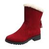 Comércio Exterior Transfronteiriço Suede Martins Botas Femininas 2021 Botas Curtas de Outono e Inverno Botas de Algodão Botas de fundo plano e redondas Botas de neve