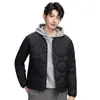 Jaqueta Leve de Penas Masculina Jaqueta Portátil Linha Prensada Curva 2025 Inverno Novo Jaqueta com Forro de Penas de Pato Branco 90