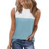 Amazon comercio exterior Europa y Estados Unidos transfronterizo 2025 verano nuevo cuello redondo combinación de colores top sin mangas manga corta chaleco mujer