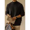 Suéter de Lana Lyocell de 7 Agujas con Cuello Alto para Hombre, Estilo Old Money Otoño/Invierno 2026, Suéter Cálido y Grueso de Punto Acanalado
