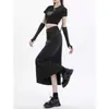 Meia Saia Jeans Preta Feminina Verão 2026 Tendência Versátil Nova Fenda Linha A Comprimento Médio Justa ao Corpo