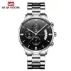 Reloj de cuarzo para hombre de acero inoxidable con calendario, estilo business casual, impermeable, de acero inoxidable negro, venta al por mayor, transfronterizo AliExpress
