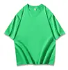 Camiseta de Algodón Puro 180g Cuello Redondo Hombro Caído Pequeño Corte Holgado para Jóvenes Hombres y Mujeres con Logo Estampado Color Caramelo