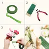 No. 18 alambre de hierro para tallo floral 1.2mm-0.5mm a prueba de óxido alambre floral envuelto en papel seda fuente transfronteriza venta al por mayor