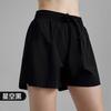 Shorts Deportivos Falsos de Dos Piezas para Mujer Verano Frescos de Secado Rápido Transpirables con Cordón Pantalones de Fitness Tejidos Antiluz Pantalones de Yoga de Tres Partes
