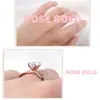 Nueve Nuo deseo Anillo de Diamante Retorcido en Forma de U Nuevo Anillo de Compromiso Redondo Princesa Anillo de Zirconia Joyería