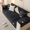 Almofada de Sofá de Pelúcia Espessa de Pelo de Coelho, Estilo Simples com Toque de Luxo, Antiderrapante e Resistente a Manchas, Macia para Outono e Inverno