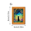 Moldura de Foto Magnética de Madeira de Camada Dupla com Fada de Flores Bonita e Gatinho, Ímã de Geladeira Vintage, Decorações para Atacado