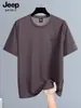 Camiseta Refrigerante para Exteriores JEEP SPIRIT para Hombre, Manga Corta de Seda Helada Transpirable, Elástica, Antiarrugas, Secado Rápido para Deportes y Running
