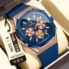 Reloj Casual para Hombre de Marca Suiza Multifuncional Nuevo Modelo de Moda Reloj de Cuarzo Transmisión en Vivo Comercio Exterior Modelo Popular Dropshipping