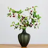 Fruta Artificial Galho Grande Árvore de Frutas Mirtilo Galho Folhas Verdes Galho de Frutas Vermelhas Decoração de Casa Flor Artificial Engenharia Paisagismo Arranjo de Flores Artístico