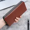 Cartera larga con cremallera para hombre, cartera de gran capacidad, bolso de mano, bolso para teléfono móvil, tarjetero informal
