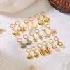 Conjunto de Brincos Três Peças de Concha e Pérola Estilo Férias na Praia Europeu e Americano, Design Único com Vibração Marinha, Brincos Versáteis