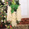 Flor Artificial Transfronteriza Flor de Glicina Flor Falsa de Plástico Flor Violeta de Techo Enredadera de Pared Lugar Escénico de Boda Decoración Exterior