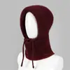 Gorros de Lana para Madres de Edad Media y Mayores para Otoño e Invierno para Mujer, Forrados de Felpa, Bufandas Gruesas y Cálidas para Ciclismo, Gorros de Algodón a Prueba de Frío Todo en Uno