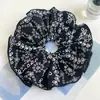 Tecido de alta qualidade anel de cabelo cólon grande cabeça de bola folha corda de cabeça doce coreana corda de cabelo rabo de cavalo feminina flor de cabeça