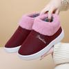 Chinelos de inverno quentes para casa com salto antiderrapante, forrados com fleece espesso, slip-on, sapatos femininos, sapatos pós-parto, sapatos acolchoados de algodão, homens