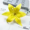 Cabeza de Flor de Lirio de Película Artificial Grande para Hacer Tocados DIY, Salón de Bodas, Pared de Flores, Arreglo Floral, Fotografía, Decoración Floral