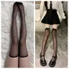 Medias con Lazo para Mujer de Verano Ultra-Delgadas Negras Calcetines hasta la Rodilla Jk Sexy Dulce Seda Blanca Estilo Puro Deseo Medias Altas Antideslizantes