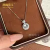 Colgante de Calabaza Gota de Agua de Jade Espuma de Agua Natural 925 Incrustado con Diamante Completo para Mujer, Diseño de Lujo Personalizado de Moda Estilo Chino Nuevo