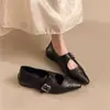Zapatos de Salón de Punta Fina Estilo Retro Francés Bajos para Mujer 2026 Otoño Nueva Llegada Hebilla Única Temperamento para el Trabajo Mary Janes