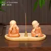 Quemador de Incienso Zen Monje Hui Neng Decoración para el Hogar, Portainciensos para Sala de Té y Mesa de Té, Quemador de Incienso de Sándalo y Madera de Agar, Quemador de Incienso Repelente de Mosquitos