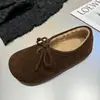 2026 Sapatos Femininos Versáteis Slip-On Quentes Artísticos Estilo Floresta Retrô com Laço, Mocassins Femininos de Tamanho Grande