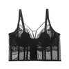 Sujetador moldeador ajustable con soporte lateral, lencería de encaje, sujetador suave con aros para mujer, fino y ligero, con diseño de orejas de conejo