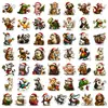 Compra directa transfronteriza de 50 pegatinas creativas de animales con temática navideña para niños, divertidas pegatinas de celebración de animales navideños