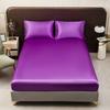 Juego de Sábanas Ajustables de Satín Completamente Cerradas Más Vendido Transfronterizo, Ropa de Cama Sencilla de Color Sólido, Sábanas, Fundas de Almohada, Juego de Tres Piezas Disponible