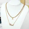 Collar de diamantes con doce letras de constelación y colgante de constelación para parejas, con deseos europeos y americanos de Amazon Explosions