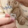 Anillo de gatito japonés lindo para niña, suave y dulce anillo de gato KT, anillo que combina con todo, regalo de cumpleaños para novias.
