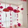 Fechadura Casa Americana Cena de Casamento Layout de Atmosfera Rosa Estilo Nacional Lanterna Vermelha Pingente Decoração de Casamento