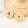 Acessórios de Joias DIY Tecidos em Rattan Puro Feitos à Mão no Vietnã Estilo Festivo Geométrico Exagerado Redondo Material para Brincos Tecidos em Bambu Rattan